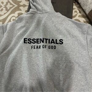 Essentials Gray Hoodie Jacket